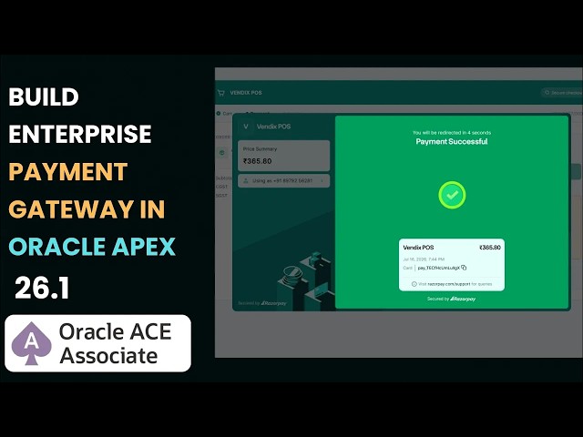 Oracle APEX 26.1 Payment Gateway Integration | Razorpay Enterprise