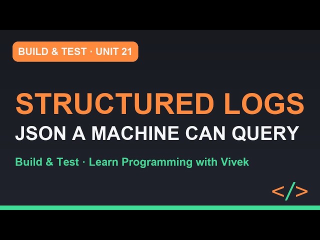 Build & Test: Structured Logging | Unit 21