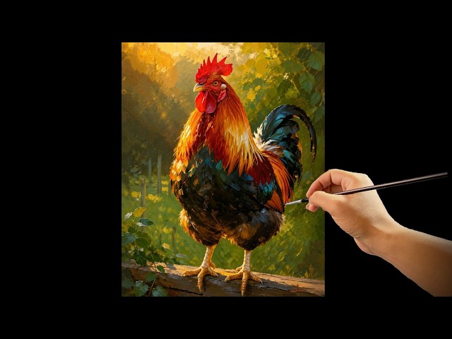 🎨 Can You Paint This Hyper Realistic Rooster? | Easy Acrylic Painting Tutorial | #246