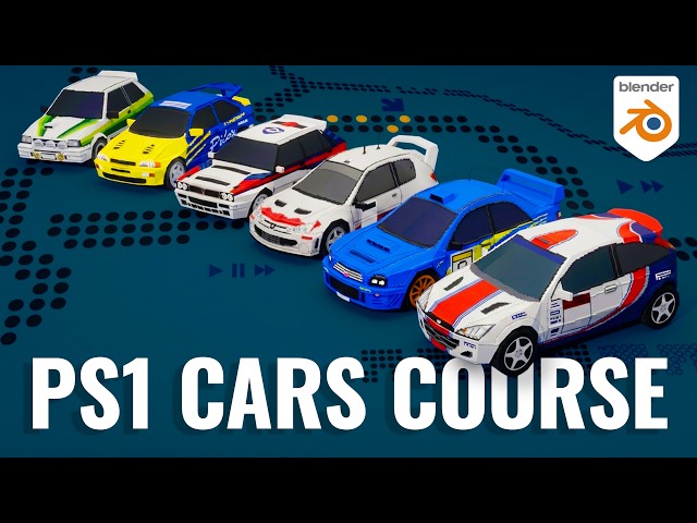 Learn to Model & Texture PS1 Style Rally Cars in Blender – Full 6-Hour Course