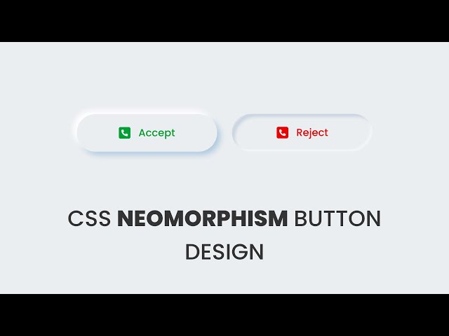 How To Make Neumorphism Button Using HTML And CSS | Neomorphism Style Web Design