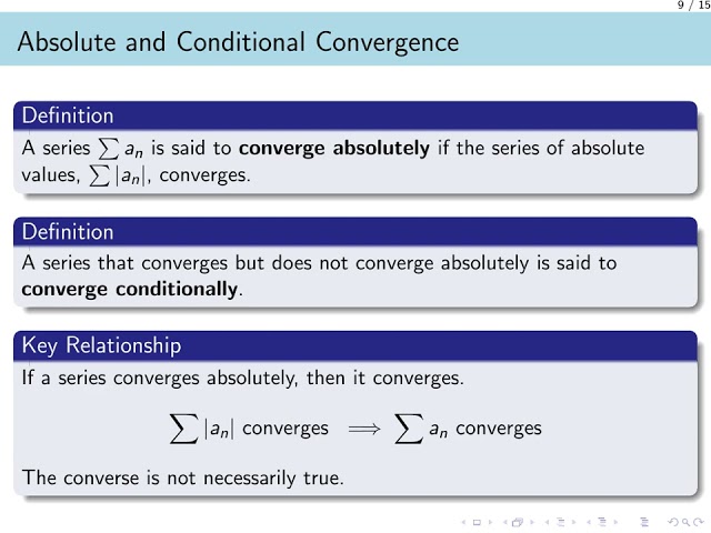 10-6 Alternating Series and Conditional Convergence