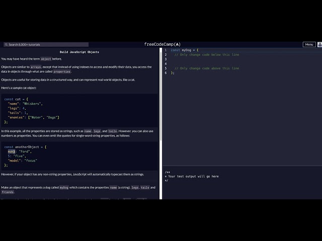 Build JavaScript Objects - Free Code Camp Help - Basic Javascript - Algorithms & Data Structures