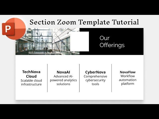 PowerPoint Section Zoom Corporate Presentation Tutorial | Part 6: Our Offerings Slide