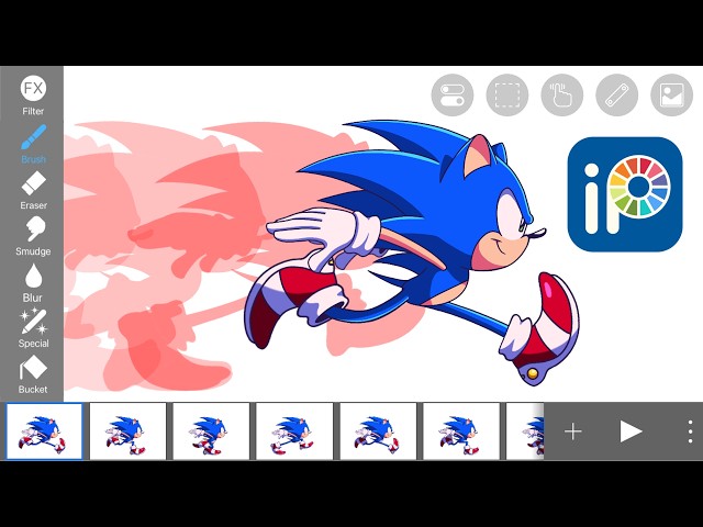 Sonic Running Tutorial : IbisPaint X Animation on iPad Air (5th Gen)