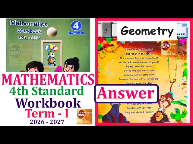 4th standard Maths workbook term 1 unit 1 Geometry l Ennum Ezhuthum Term 1 Workbook Answers 2026