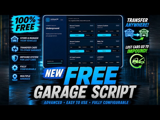JAX-Garages V1 | FREE Advanced FiveM Garage Script | QBCore