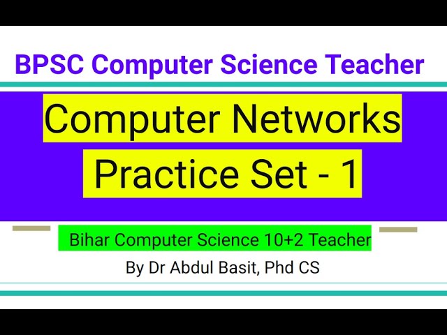 Computer Networks Practice Set - 1 | BPSC Computer Science Teacher | Stet Computer Science #stet