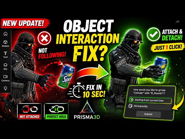 Prisma 3D Object Not Following? 😱 Fix Object Interaction (Attach & Detach Trick)