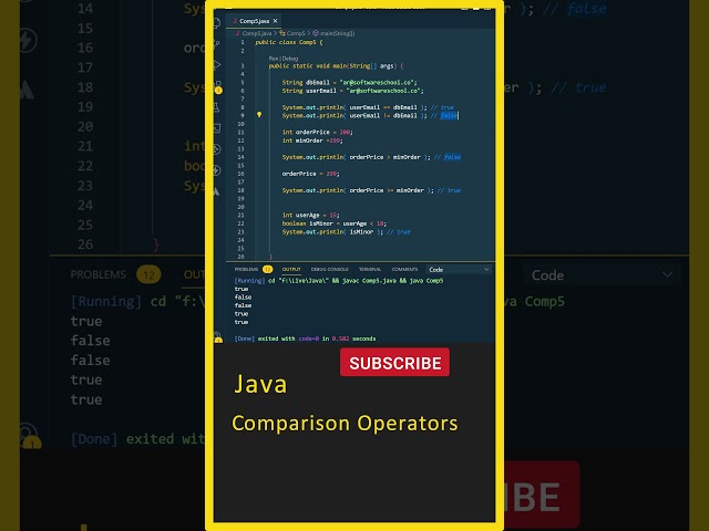 Java Tutorial for Beginners (Comparison Operators ==, !=, lt, gt), Java in Telugu, Java Full Course