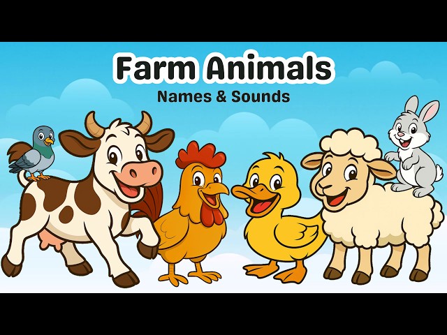 Learn Animal Names and Sounds for Toddlers 🐔🐴🐑 | Farm Animals for Kids