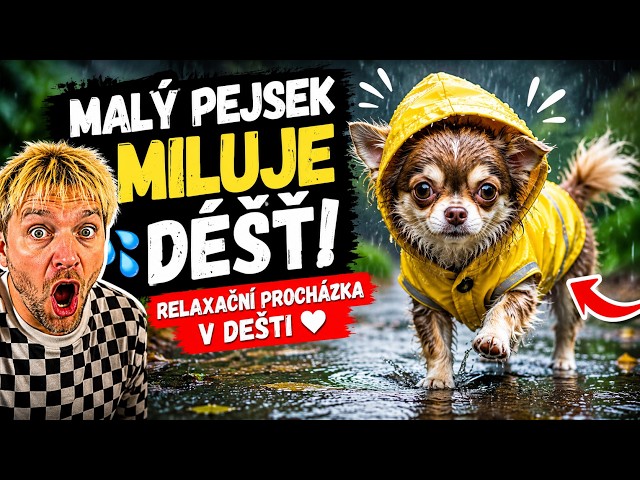 Small dogs love the rain! Relaxing rain walk 🐶✨