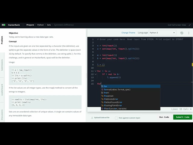 Hackerrank Python Solution #2 Sets - Python: Symmetric Difference