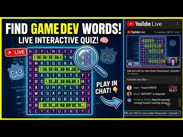 ULTIMATE GAMEDEV WORD SEARCH! 🎮 PART 2 | Type Answers in Chat! (Godot, Code & Gaming)
