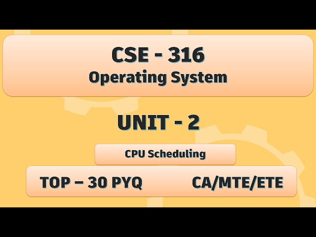 CSE 316 | UNIT 2 | Operating System | OS | CA - MTE - ETE Practice | 7-Minute Revision