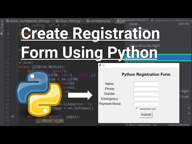 Python Project - Create Registration Form / Login Form Using Python