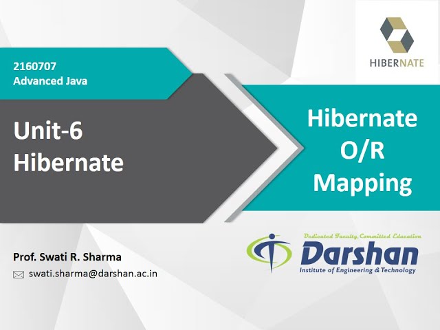 Unit 6.3: Hibernate OR Mapping