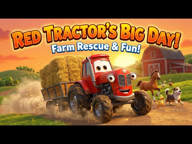 Red Tractor's Big Day on the Farm! 🚜 Cartoon for Kids 2026