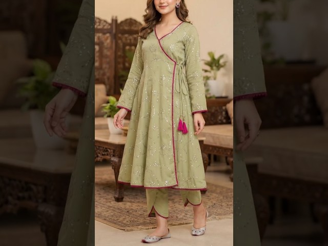 😍 Angarkha Anarkali Frock ♥️ Cutting & stitching / Frock Design #yt #viral #frock