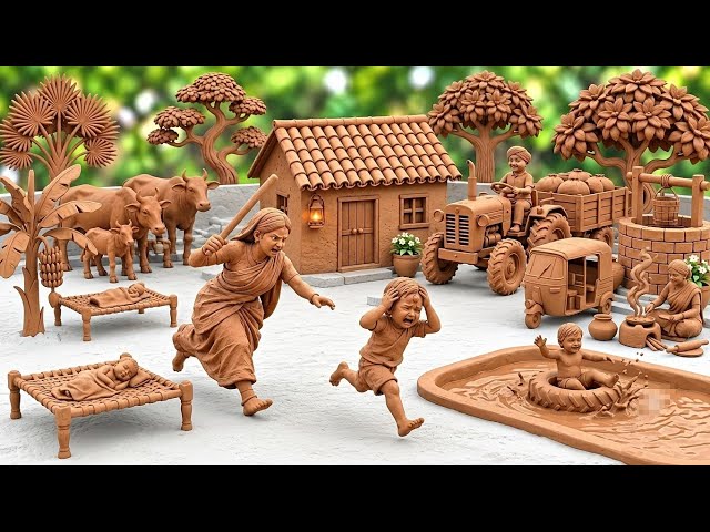 DIY Miniature Clay House Making & Tiny Kitchen Set Mitti Making at Home | All Kitchen set Bartan Art