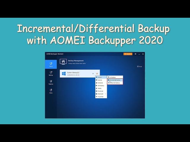 How to Make an Incremental Backup/Different Backup&Full Backup?