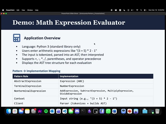 Interpreter Pattern Demo Presentation