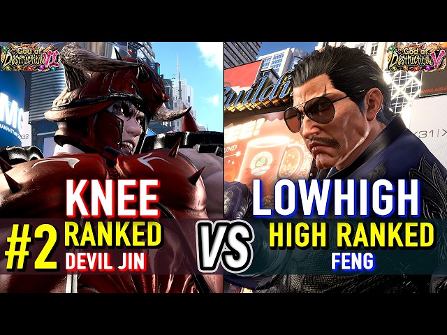 T8 🔥 KNEE (#2 Ranked Devil Jin) vs LOWHIGH (Feng) 🔥 Tekken 8 High Level Gameplay