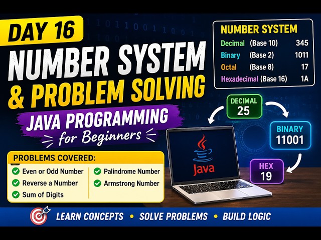 Day 16 | Number System & Problem Solving | Java Programming for Beginners