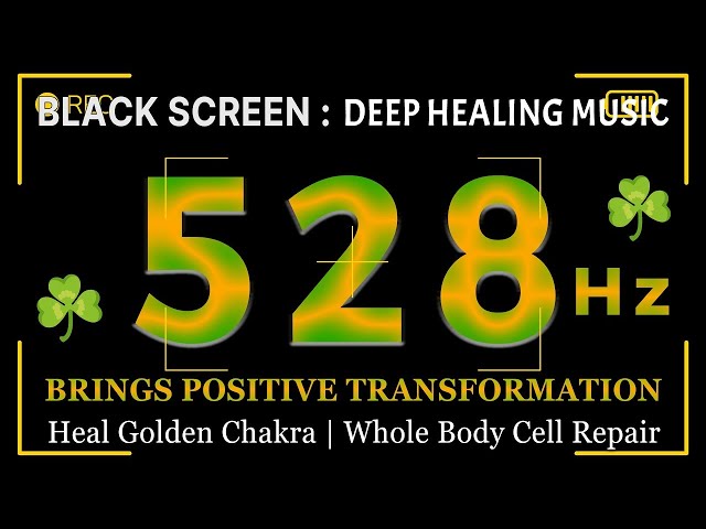 528 Hz | Brings Positive Transformation | Heal Golden Chakra | Whole Body Cell Repair | Black Screen