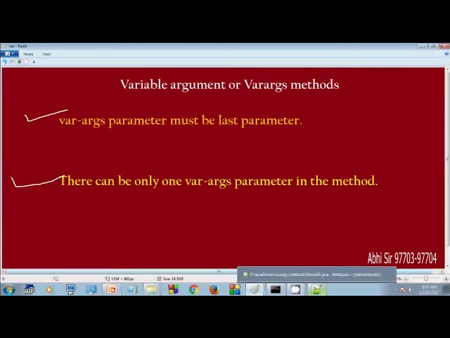Varargs method in Java Part 5