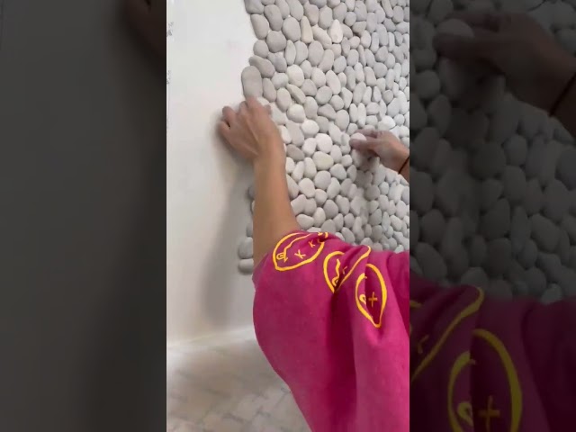 Making Pebble wall (Indoor Feature wall) | DIY stone wall