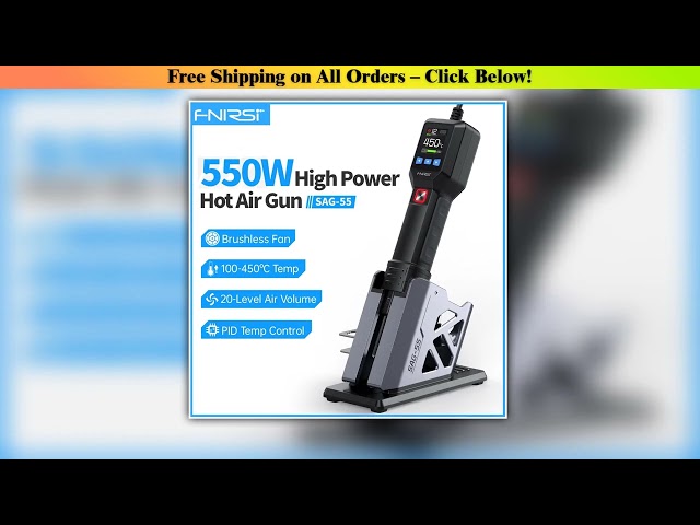 FNIRSI SAG-55 Micro Hot Air Gun 550W With Stand BGA Rework LCD Digital Hair Dryer