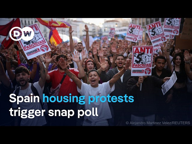 Popularity boost from housing protests prompts Spain's leftwing leader to call snap vote | DW News