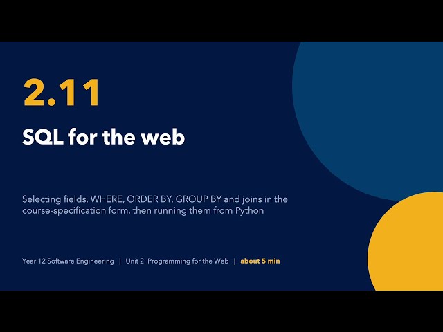 02.11: SQL for Web Development