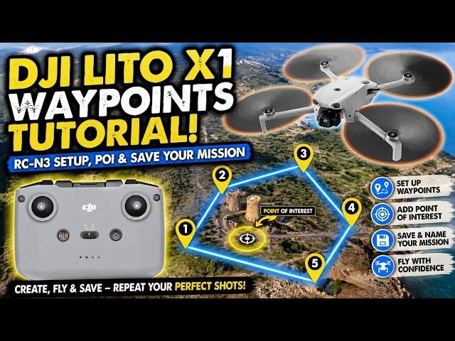 DJI Lito X1 Waypoints Tutorial | DJI RC N3 Setup, Point of Interest & Saving Your Missions