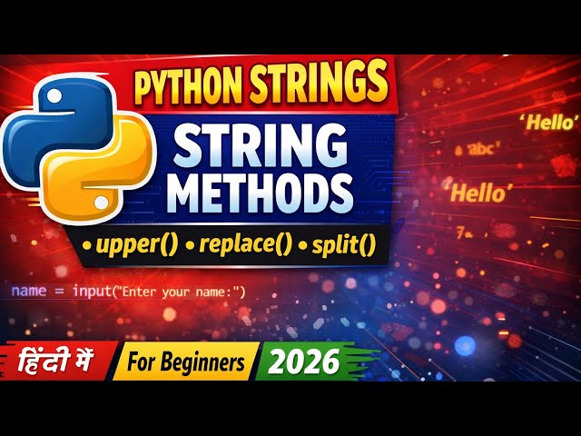 Python Strings | String Methods in Python | Python Tutorial in Hindi | Python for Beginners (2026)