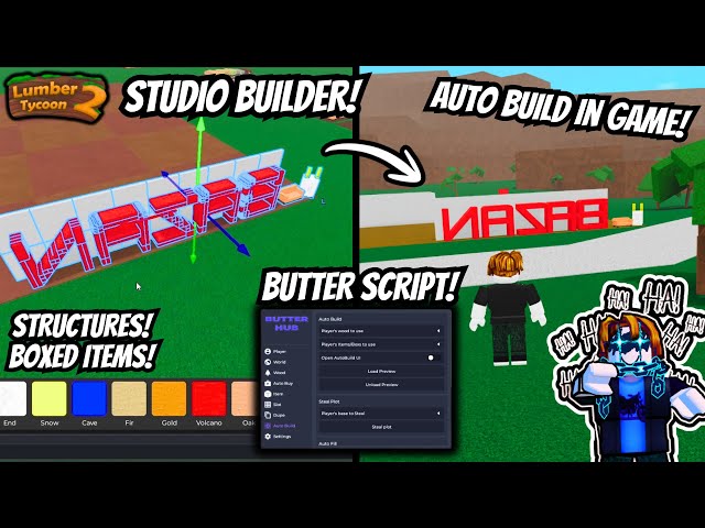 Auto Build Using Roblox Studio in Lumber Tycoon 2! | Butter Hub V6 | SCRIPT!