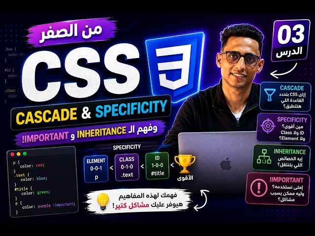 CSS Cascade & Specificity 🔥 | مين يكسب في CSS؟ وفهم الـ Inheritance و !important | #03