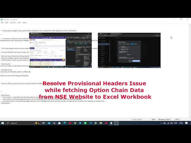🛠️ Resolve Provisional Headers Issue 📥 Fetching Option Chain Data 🏛️ NSE Website 🔄 Excel Workbook 📑