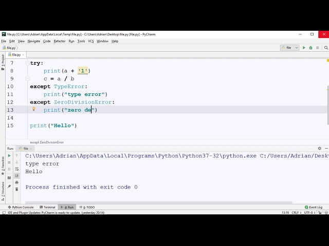 #71 Handle multiple exceptions | Exception Handling | Python Tutorial for Beginners