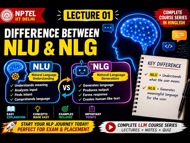 Difference Between NLU & NLG | NLP Explained | FREE PDF Notes