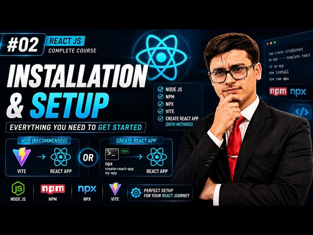 Installation & Setup | Node.js, npm, npx, Vite & Create React App | React JS #02
