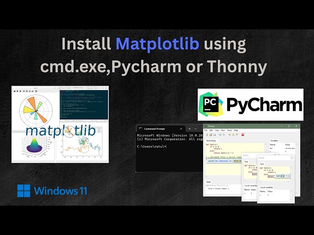 Installing Matplotlib Library using Powershell Command line ,Thonny or PyCharm IDE  on Windows 11