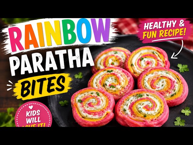 🌈 Bocaditos de Paratha Arcoíris | Receta colorida y saludable para la lonchera infantil | Receta ...