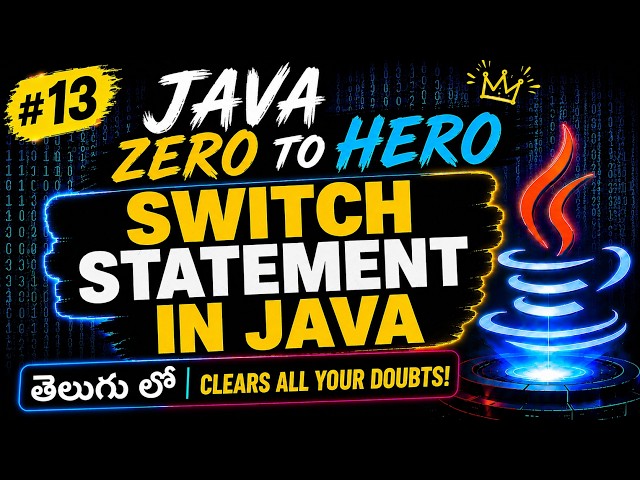 Switch Statement in Java Explained in Telugu | Java Full Course in Telugu | Java for Beginners