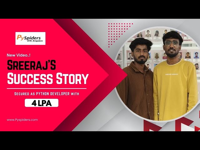 Sreeraj K Lands Python Developer Role with 4 LPA | Success Story | Pyspider BTM 🏆