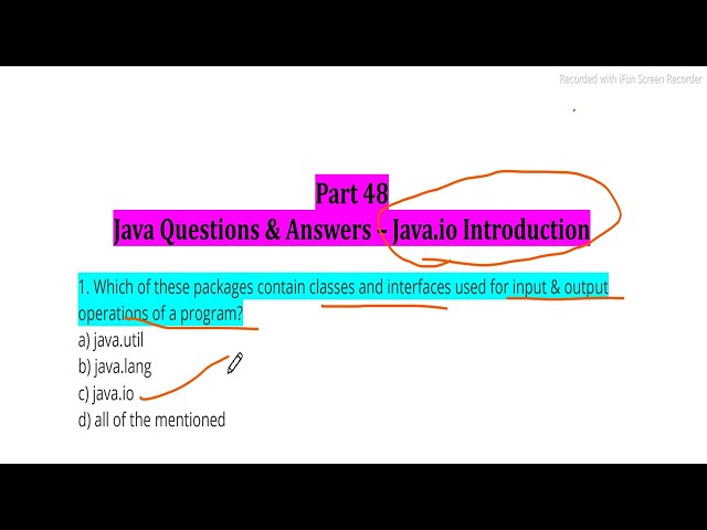 #48 Java Input and Output (java.io)  MCQ  for Interview Placement & Exam
