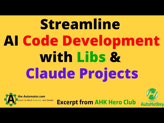 Adding Libs to Claude Project and Working with Ai