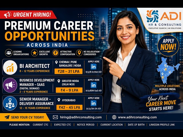 ADI HR & Consulting | Premium Executive Hiring Across India | Apply Now!