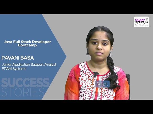 Success Stories | Pavani Basa | Java Full Stack Developer Bootcamp